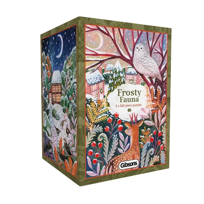 Frosty Fauna Set of 3 500 Piece Jigsaw Puzzle Gibsons - for just $34.99! 