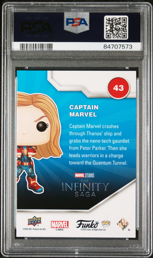 2023 UPPER DECK FUNKO POP MARVEL  CAPTAIN MARVEL PATINA #43  PSA 10 - for just $54! 