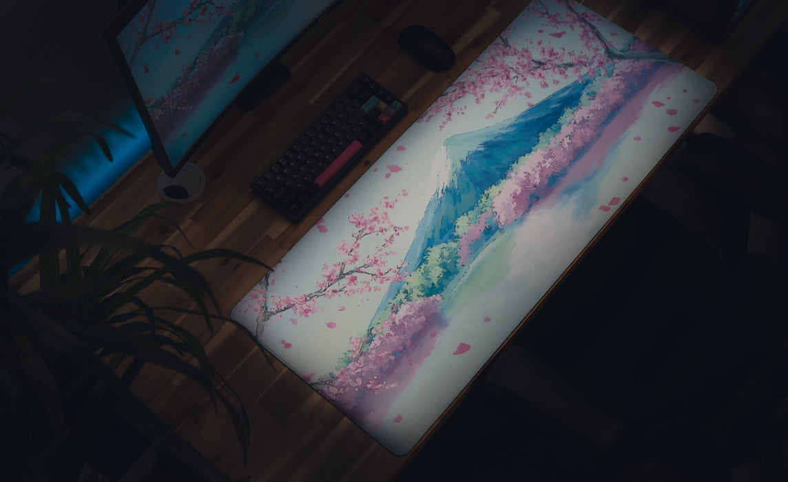 "Fuji Bloom" — Cherry Blossom Deskmat - for just $49.95! 