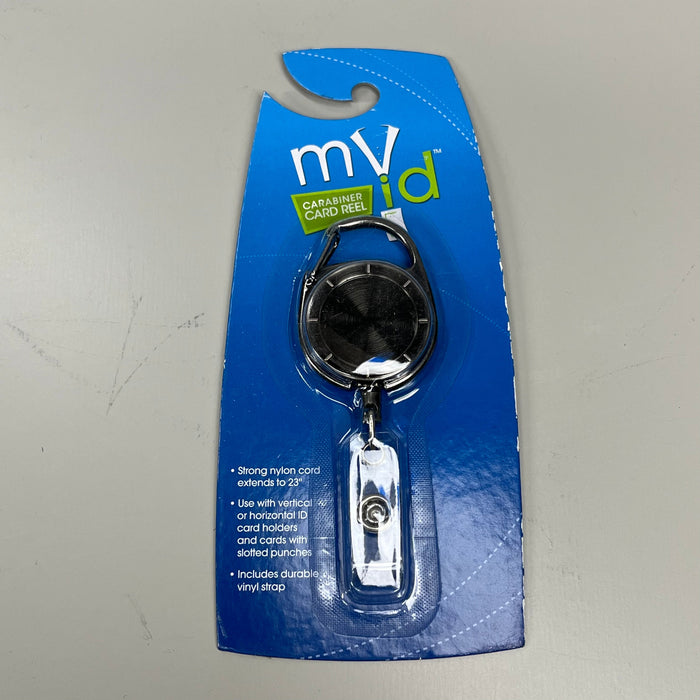 MYID 2-PACK! ID Carabiner Card Reel Badge Holder Extends to 23" Grey 038941 (New) - for just $8! 
