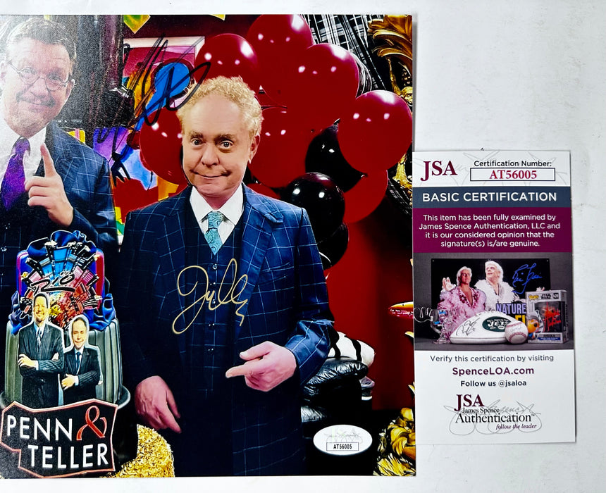 Penn & Teller Signed Entertainer Comedy Vegas Magician 8x10 Photo With JSA COA - for just $50! 