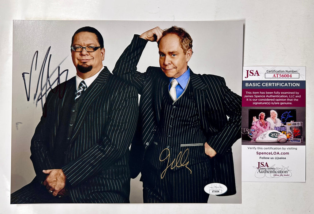 Penn & Teller Signed Entertainer Comedy Vegas Magician 8x10 Photo With JSA COA - for just $50! 