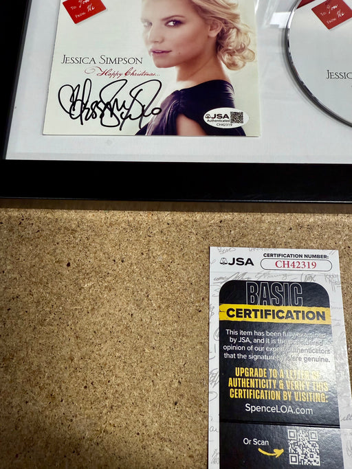 Jessica Simpson Signed Happy Christmas Framed Holiday CD Booklet With JSA COA - for just $160! 