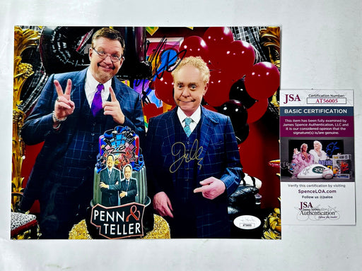 Penn & Teller Signed Entertainer Comedy Vegas Magician 8x10 Photo With JSA COA - for just $50! 