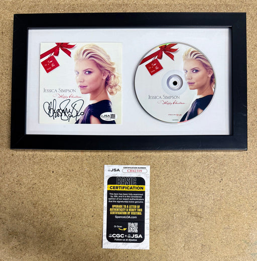 Jessica Simpson Signed Happy Christmas Framed Holiday CD Booklet With JSA COA - for just $160! 