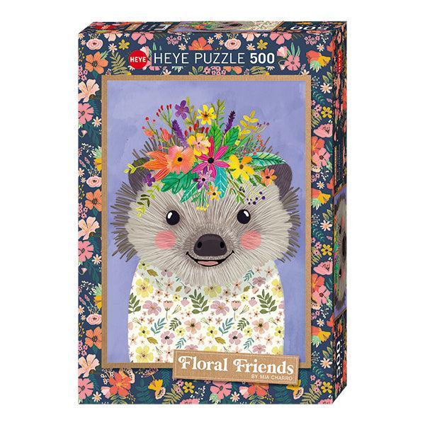 Funny Hedgehog Floral Friends 500 Piece Jigsaw Puzzle Heye - for just $19.99! 