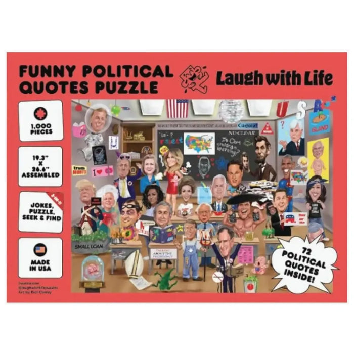 Funny Political Quotes "Laugh with Life" 1000 Piece Jigsaw Puzzle Livuzzle - for just $24.99! 