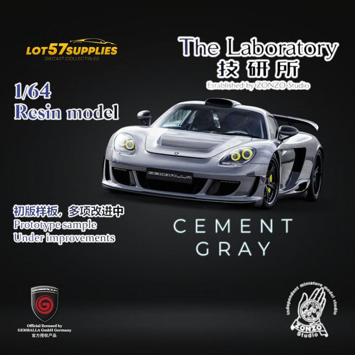 (Pre-Order) The Laboratory X ZONZO Gemballa Mirage GT Cement Grey 1:64 Resin - for just $109.99! 