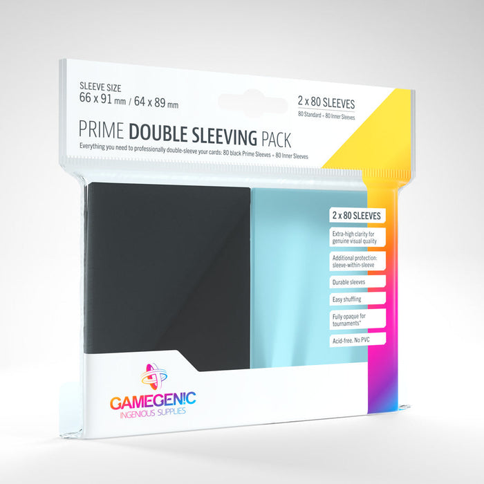 GameGenic Prime Card Sleeves: Double Sleeving Pack Black - Just $6.99! Shop now at Retro Gaming of Denver