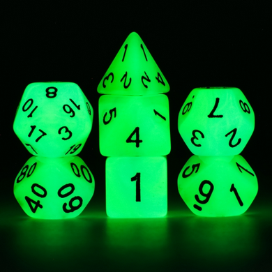 Glow in the Dark - Blue and Green RPG Dice Set - for just $9.99! 