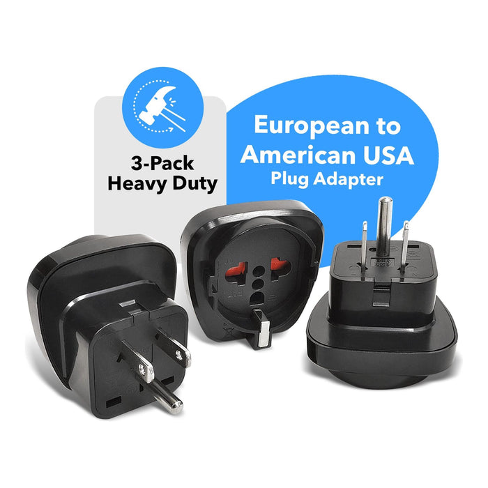 OREI GP-95 Schuko European to USA Grounded Plug Adapter - 3 Pack - Just $8.99! Shop now at Retro Gaming of Denver