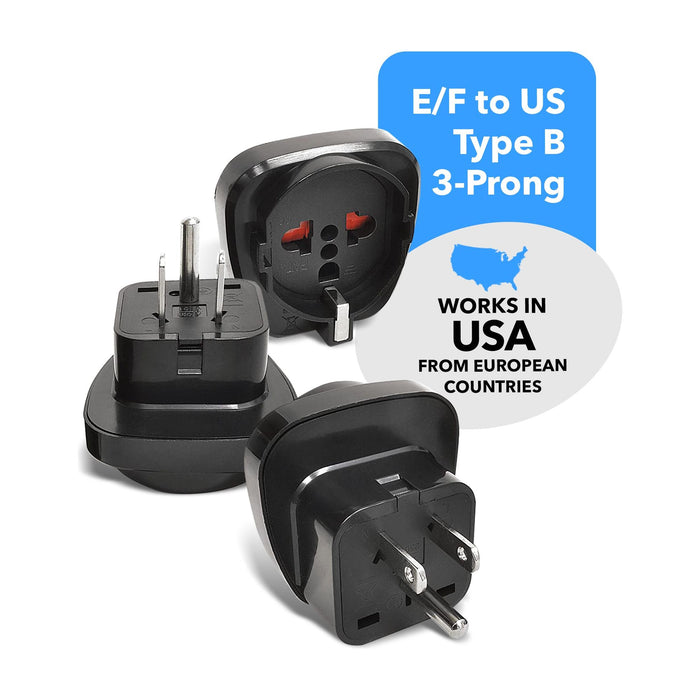 OREI GP-95 Schuko European to USA Grounded Plug Adapter - 3 Pack - Just $8.99! Shop now at Retro Gaming of Denver