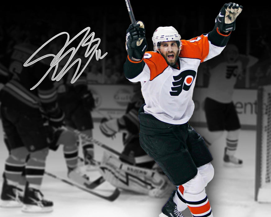 Simon Gagne Philadelphia Flyers Game 7 Game-Winning Goal v. Bruins Autographed 11x14 Blackout Photo - for just $69.99! 