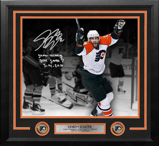 Simon Gagne Philadelphia Flyers Game-Winning Goal Autographed 16x20 Framed Photo w/ Date Inscription - for just $149.99! 