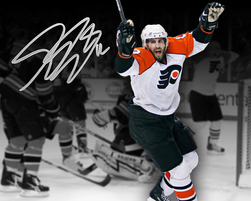 Simon Gagne Philadelphia Flyers Game 7 Game-Winning Goal v. Bruins Autographed 8x10 Blackout Photo - for just $59.99! 