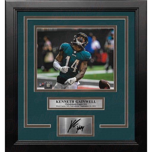 Kenneth Gainwell First NFL Touchdown Philadelphia Eagles 8x10 Framed Photo with Engraved Autograph - Premium Engraved Signatures - Just $79.99! Shop now at Retro Gaming of Denver