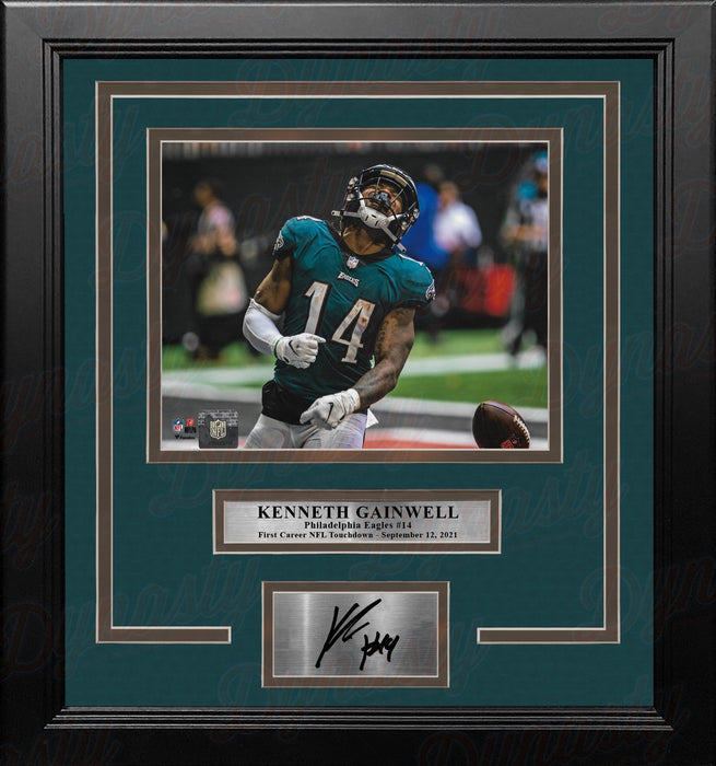Kenneth Gainwell First NFL Touchdown Philadelphia Eagles 8x10 Framed Photo with Engraved Autograph - for just $79.99! 