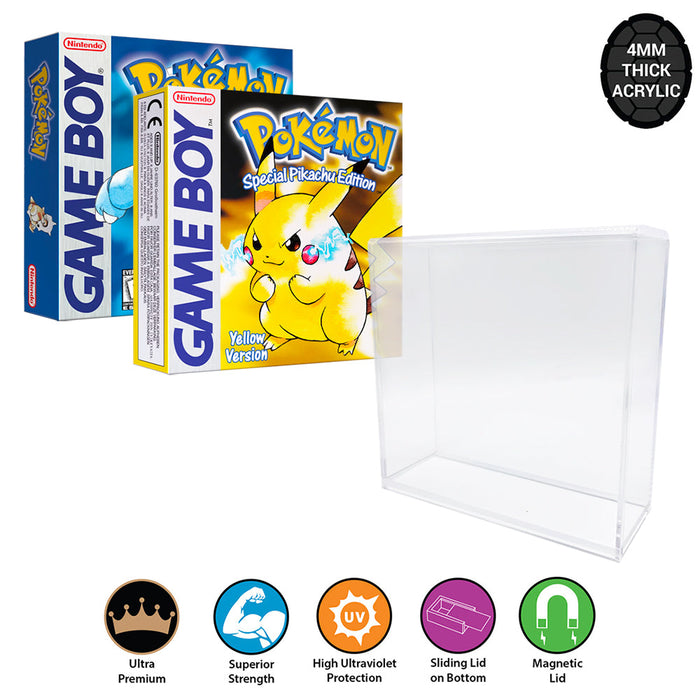 Acrylic Hard Case for GAME BOY, GBC, GBA, VIRTUAL BOY Video Game Box (4mm thick, UV & Slide Bottom) 5h x 5w x 1d - for just $24.99! 