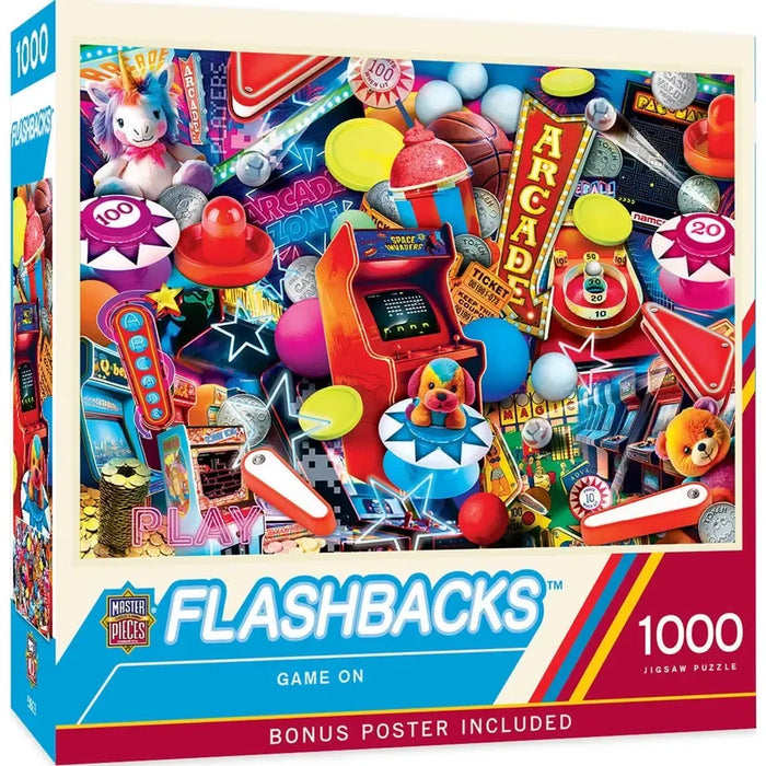 Game On Flashbacks 1000 Piece Jigsaw Puzzle MasterPieces - for just $17.99! 