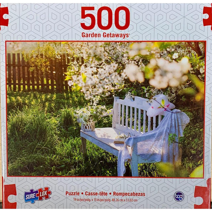 Garden Bench Garden Getaways 500 Piece Jigsaw Puzzle Sure Lox - for just $14.99! 