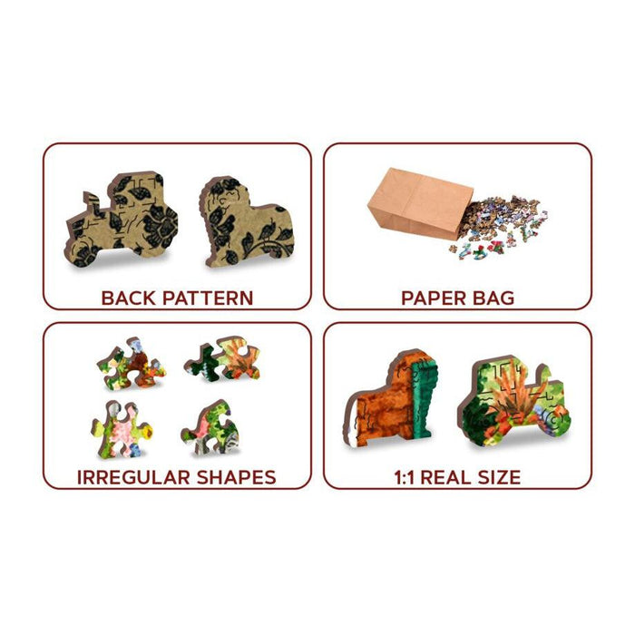 Garden Five O’clock 505 Piece Wood Jigsaw Puzzle Wooden City - for just $27.99! 