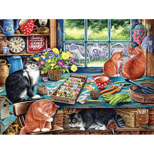 Garden Shed Cats 35 Piece Tray Jigsaw Puzzle Cobble Hill - for just $9.99! 