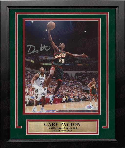 Gary Payton in Action Seattle SuperSonics Autographed 8" x 10" Framed Basketball Photo - for just $149.99! 