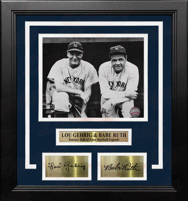 Lou Gehrig & Babe Ruth New York Yankees 8" x 10" Framed Baseball Photo with Engraved Autographs - for just $79.99! 