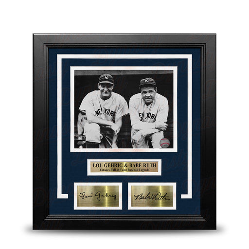 Lou Gehrig & Babe Ruth New York Yankees 8" x 10" Framed Baseball Photo with Engraved Autographs - for just $79.99! 