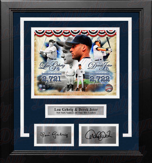 Lou Gehrig & Derek Jeter New York Yankees Hit Leaders 8" x 10" Framed Photo with Engraved Autographs - for just $109.99! 
