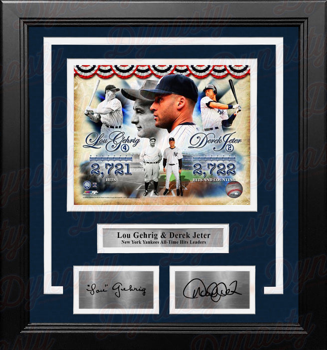 Lou Gehrig & Derek Jeter New York Yankees Hit Leaders 8" x 10" Framed Photo with Engraved Autographs - for just $109.99! 