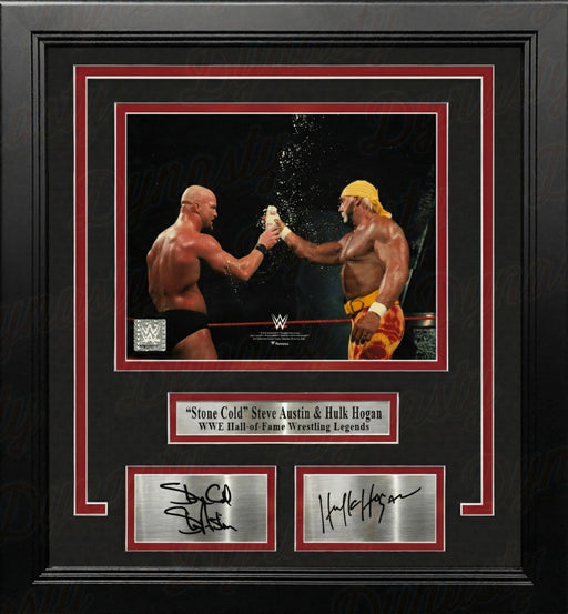 Stone Cold Steve Austin & Hulk Hogan Toast in the Ring 8x10 Framed WWE Photo w/ Engraved Autographs - for just $79.99! 
