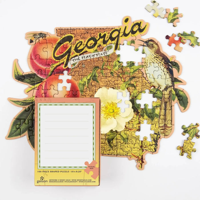 Georgia 100 Piece Mini Shaped Jigsaw Puzzle Galison - for just $7.99! 