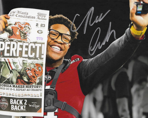 Nolan Smith Georgia Bulldogs 2021 National Championship Autographed 16" x 20" Football Photo - for just $109.99! 
