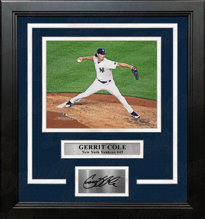 Gerrit Cole in Action New York Yankees 8" x 10" Framed Baseball Photo with Engraved Autograph - for just $79.99! 