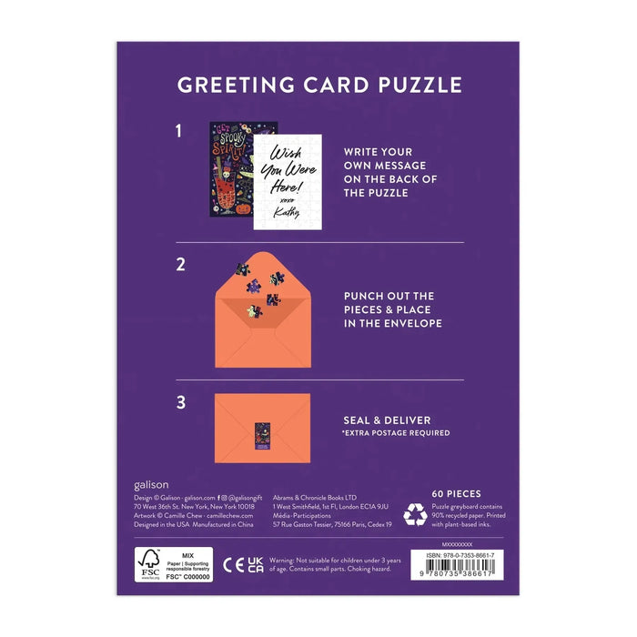 Get into the Spooky Spirit Greeting Card 60 Piece Jigsaw Puzzle Galison - for just $7.99! 