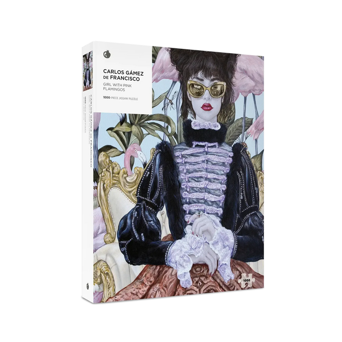 Girl with Pink Flamingos 1000 Piece Jigsaw Puzzle Pomegranate - for just $24.99! 