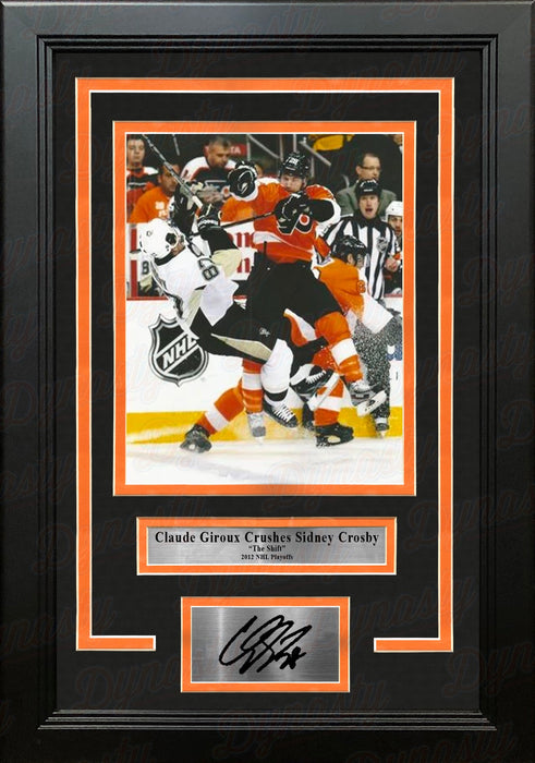 Claude Giroux Hits Sidney Crosby Philadelphia Flyers Playoffs Framed Photo with Engraved Autograph - for just $79.99! 