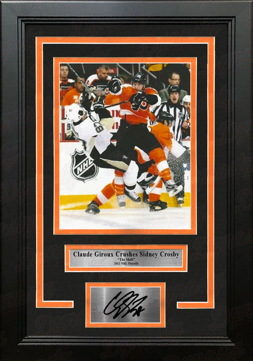 Claude Giroux Hits Sidney Crosby Philadelphia Flyers Playoffs Framed Photo with Engraved Autograph - for just $79.99! 