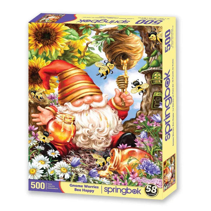 Gnome Worries Bee Happy 500 Piece Jigsaw Puzzle Springbok - for just $17.99! 