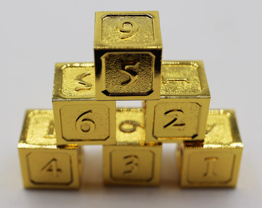 6 piece Metal D6's - Gold - for just $29.99! 