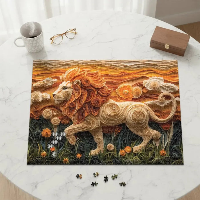 Golden Lion 1000 Piece Jigsaw Puzzle Final Piece - for just $19.99! 