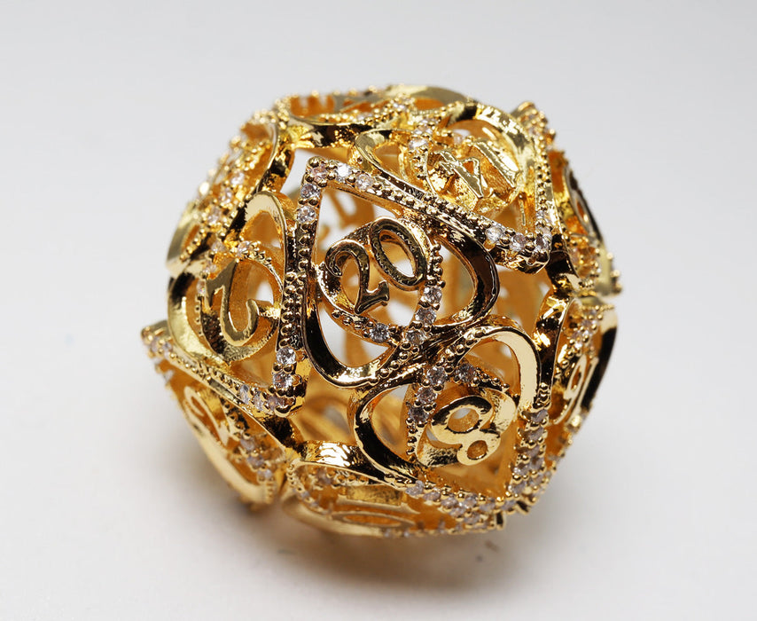 Hollow Hearts: Jeweled Gold - Metal RPG Dice Set - for just $99.99! 