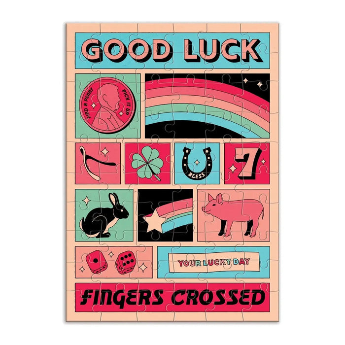 Good Luck Greeting Card 60 Piece Jigsaw Puzzle Galison - for just $7.99! 