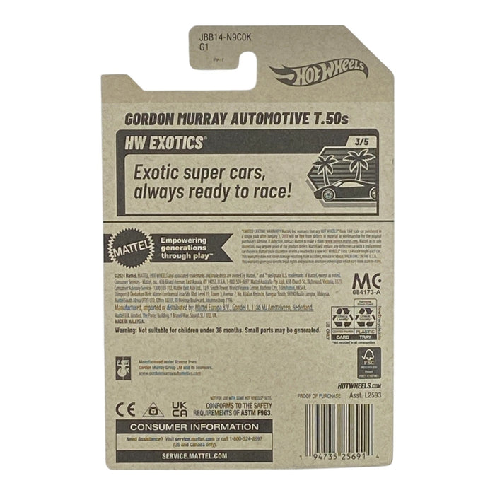 Hot Wheels Gordon Murry Automotive T.50s - HW Exotics Series 3/5 - for just $1.79! 