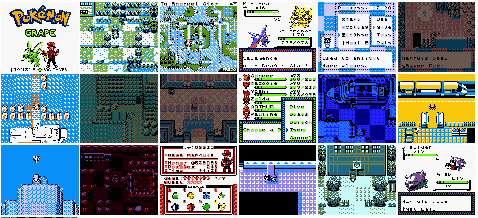 Pokemon Grape GBC Video Game Cartridge Gameboy Color ROM Hack - for just $16.99! 