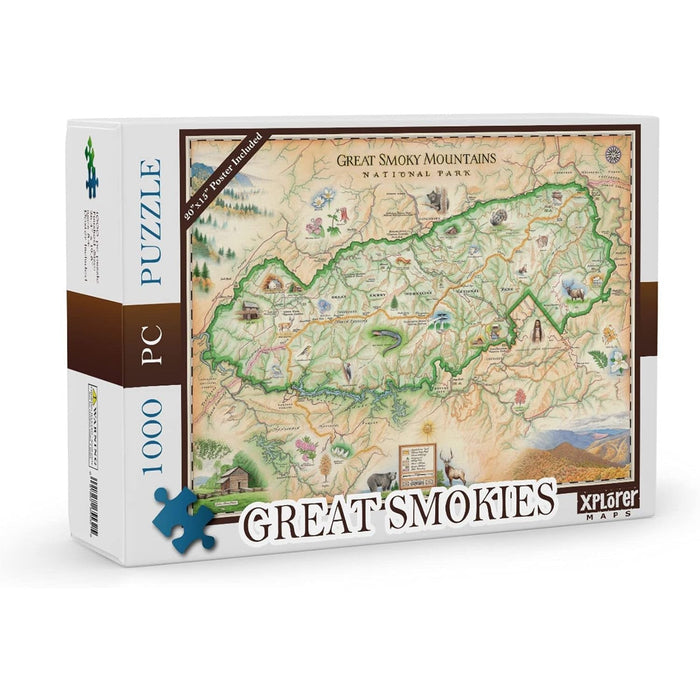 Great Smoky Mountains National Park 1000 Piece Jigsaw Puzzle Xplorer Maps - for just $24.99! 