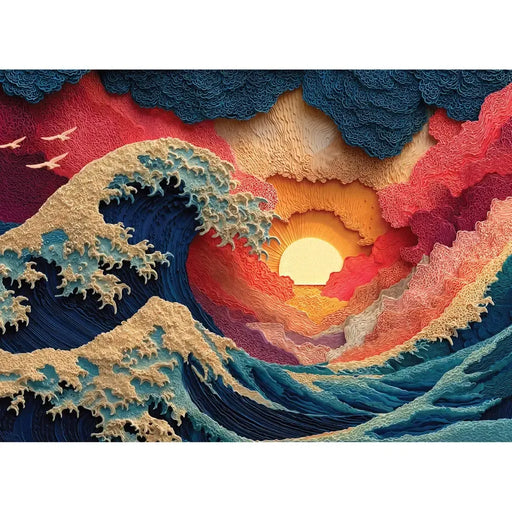 Great Wave 1000 Piece Jigsaw Puzzle Final Piece - for just $24.99! 
