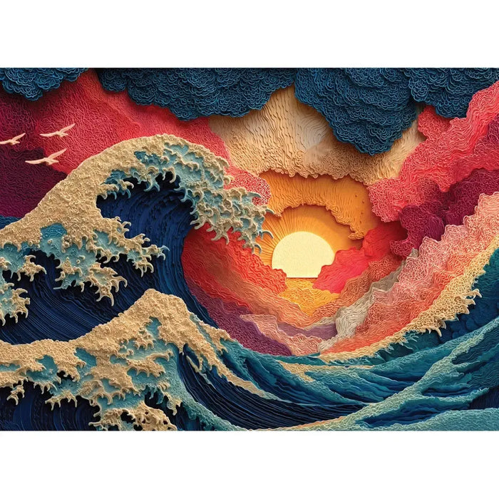 Great Wave 1000 Piece Jigsaw Puzzle Final Piece - for just $19.99! 