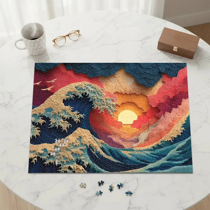 Great Wave 1000 Piece Jigsaw Puzzle Final Piece - for just $19.99! 
